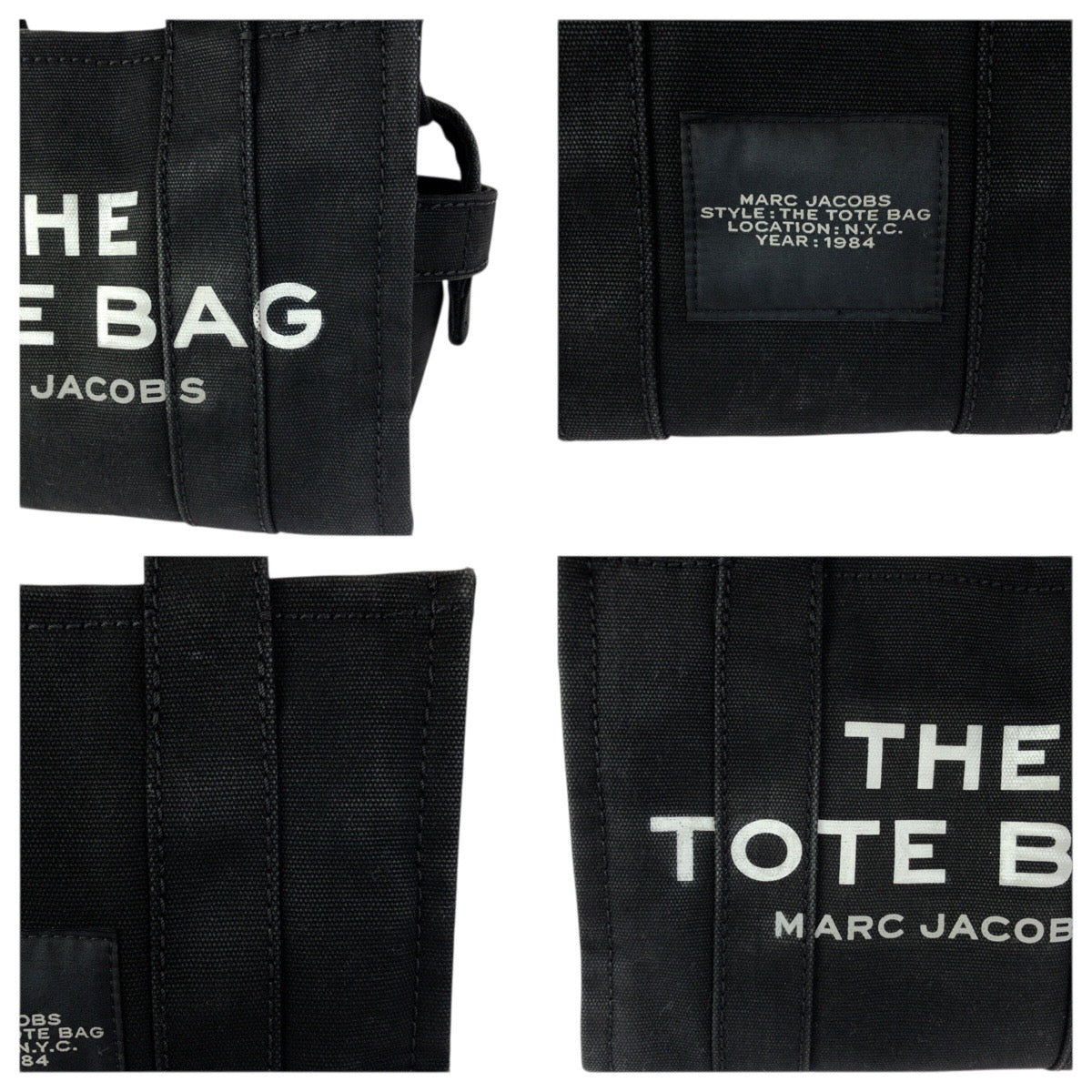 22958
MARC JACOBS マークジェイコブス ザ トート バッグ スモール 2way ブラック ホワイト シルバー金具 キャンバス M0016493 ミニトートバッグ ショルダーバッグ レディース AB7