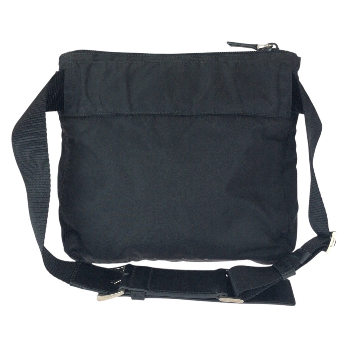 22959
PRADA プラダ テスート 三角ロゴプレート ブラック 黒 シルバー金具 ナイロン / レザー ボディバッグ ウエストバッグ バムバッグ レディース ABP35