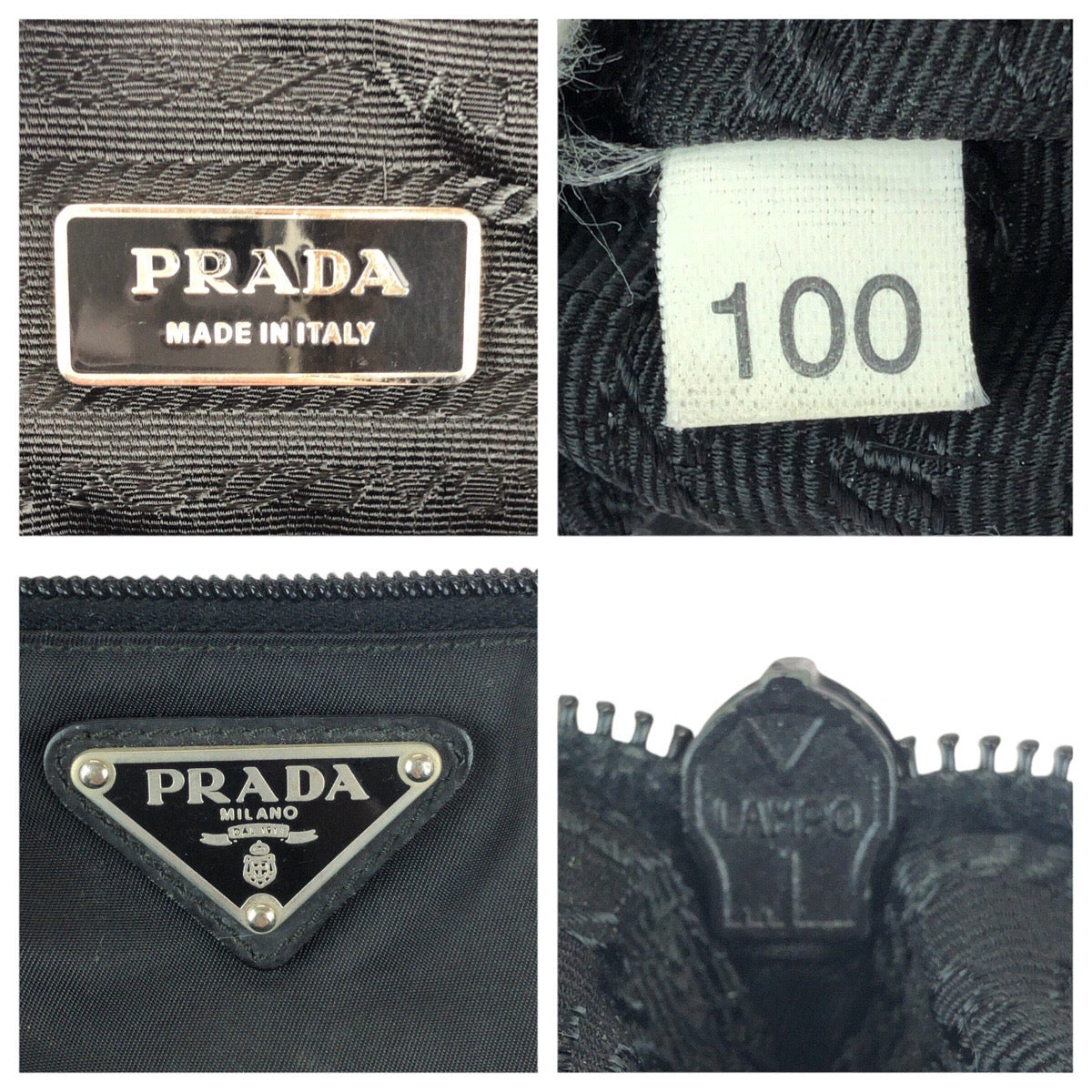 22959
PRADA プラダ テスート 三角ロゴプレート ブラック 黒 シルバー金具 ナイロン / レザー ボディバッグ ウエストバッグ バムバッグ レディース ABP35