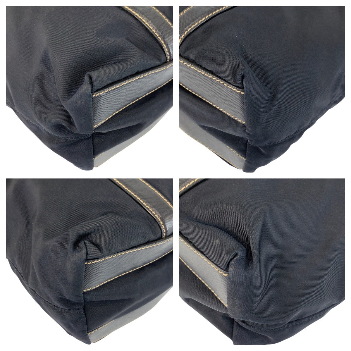 22960
PRADA Tessuto Triangle Logo Plate Navy Silver Hardware Nylon / Leather Tote Bag Shoulder Bag Ladies ABP35