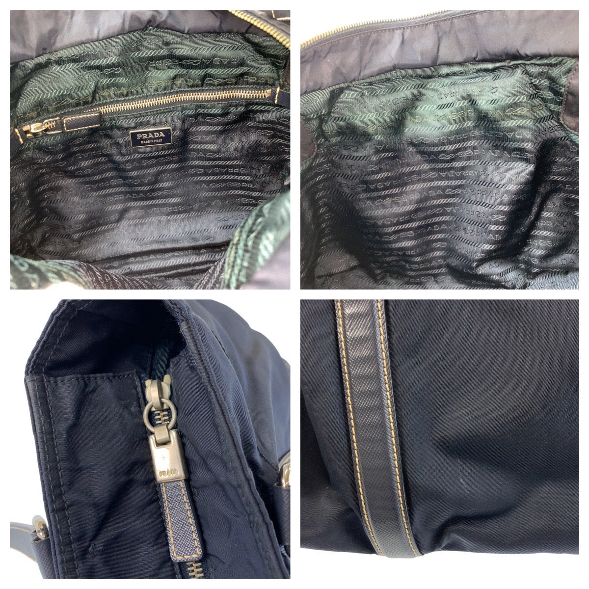 22960
PRADA Tessuto Triangle Logo Plate Navy Silver Hardware Nylon / Leather Tote Bag Shoulder Bag Ladies ABP35
