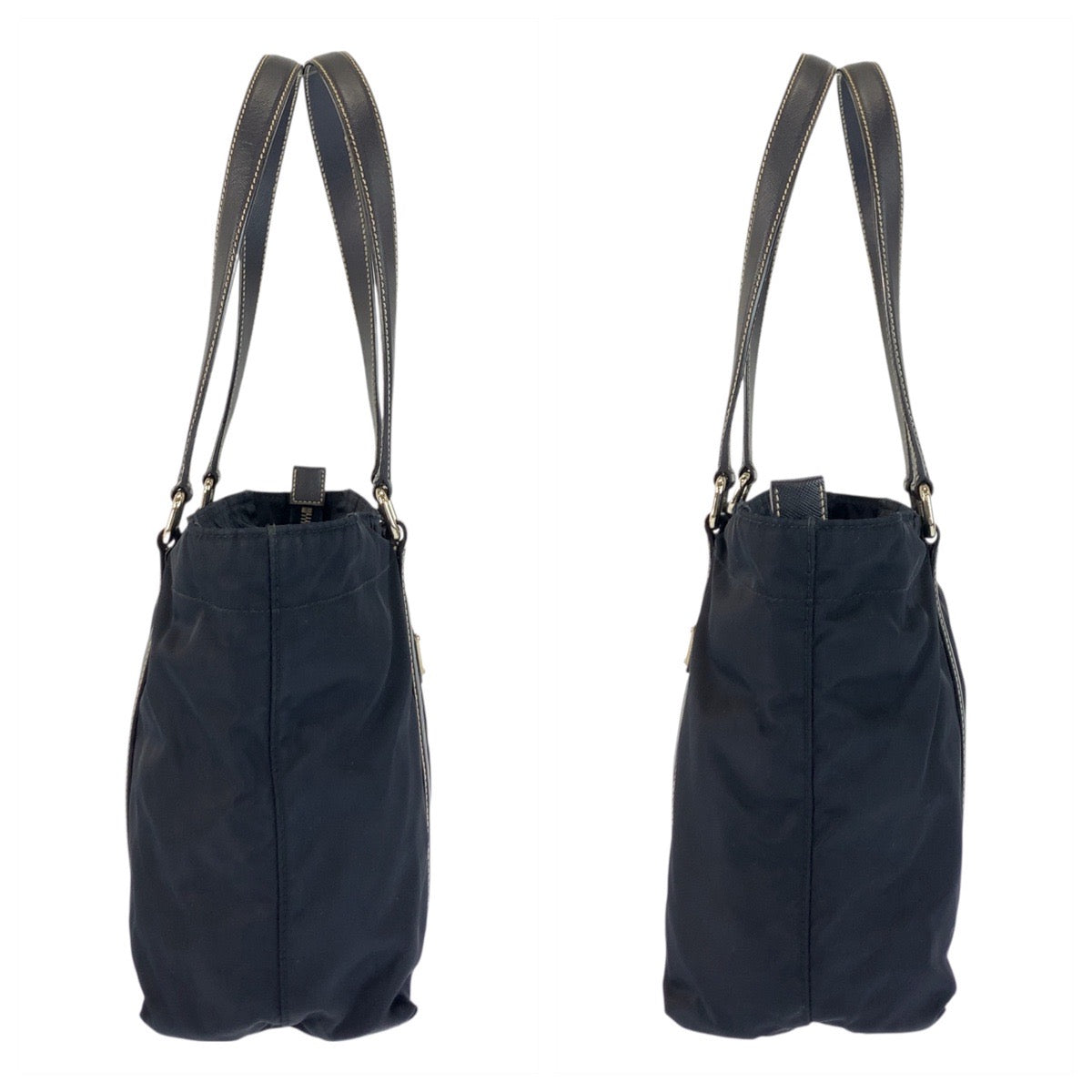 22960
PRADA Tessuto Triangle Logo Plate Navy Silver Hardware Nylon / Leather Tote Bag Shoulder Bag Ladies ABP35