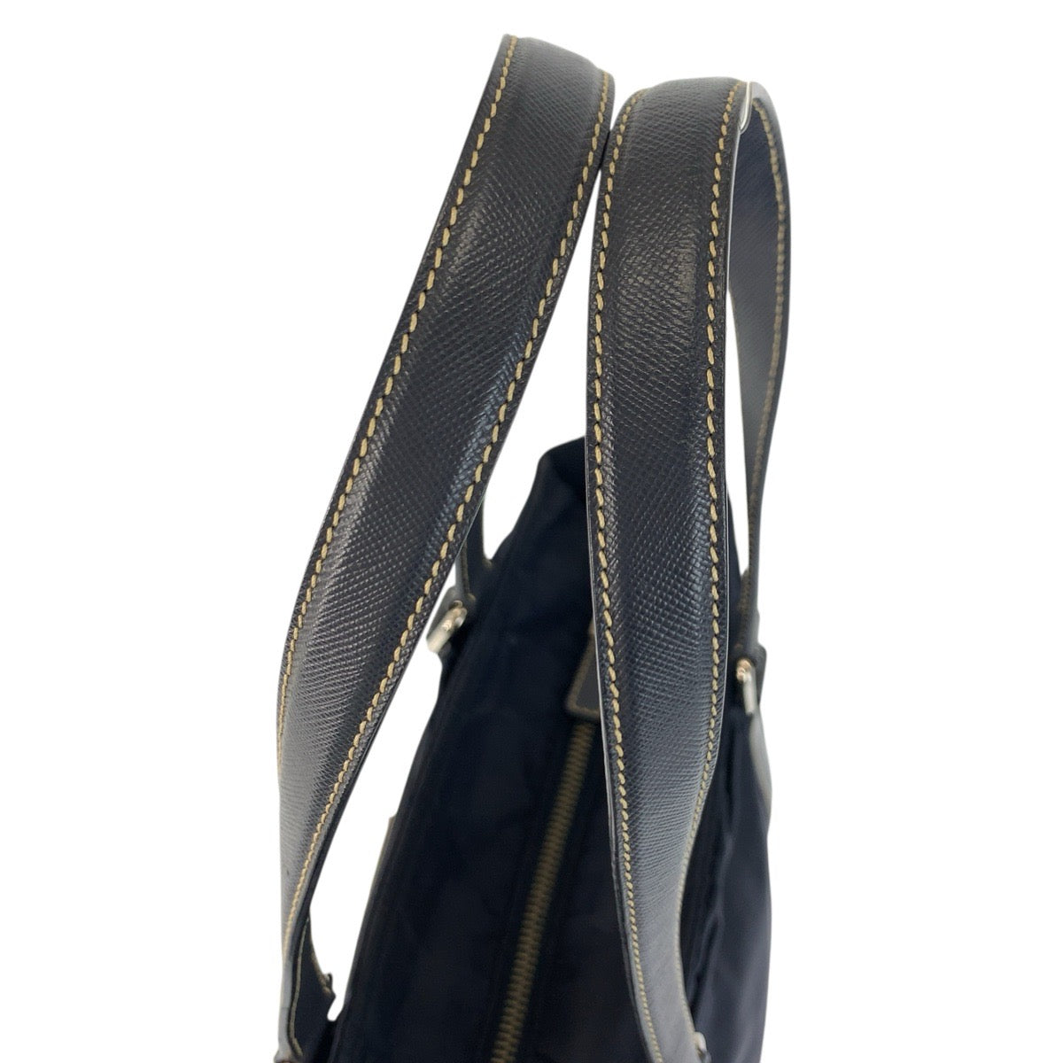 22960
PRADA Tessuto Triangle Logo Plate Navy Silver Hardware Nylon / Leather Tote Bag Shoulder Bag Ladies ABP35