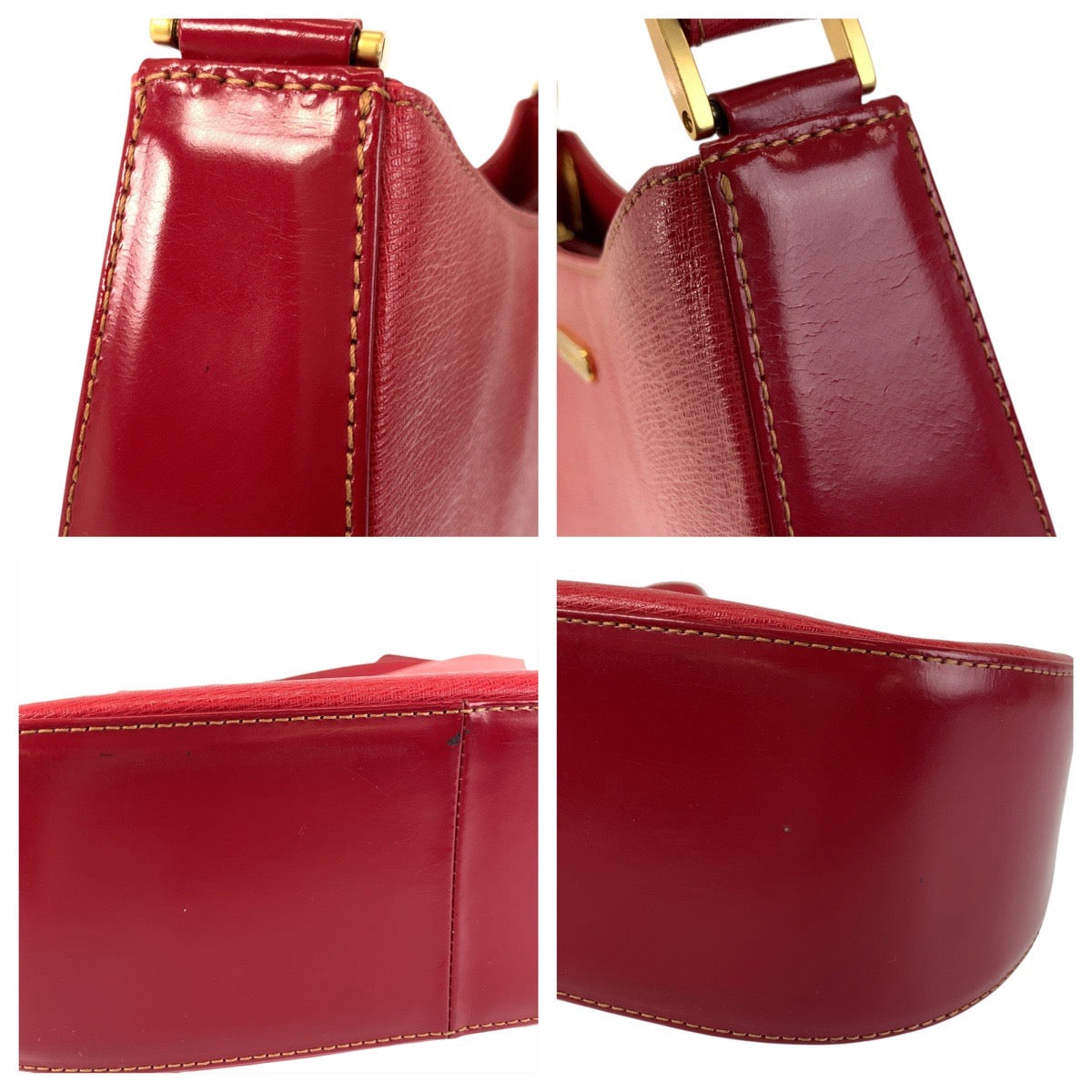 22961
Burberrys バーバリーズ 中チェック柄 レッド ゴールド金具 レザー ショルダーバッグ レディース A35