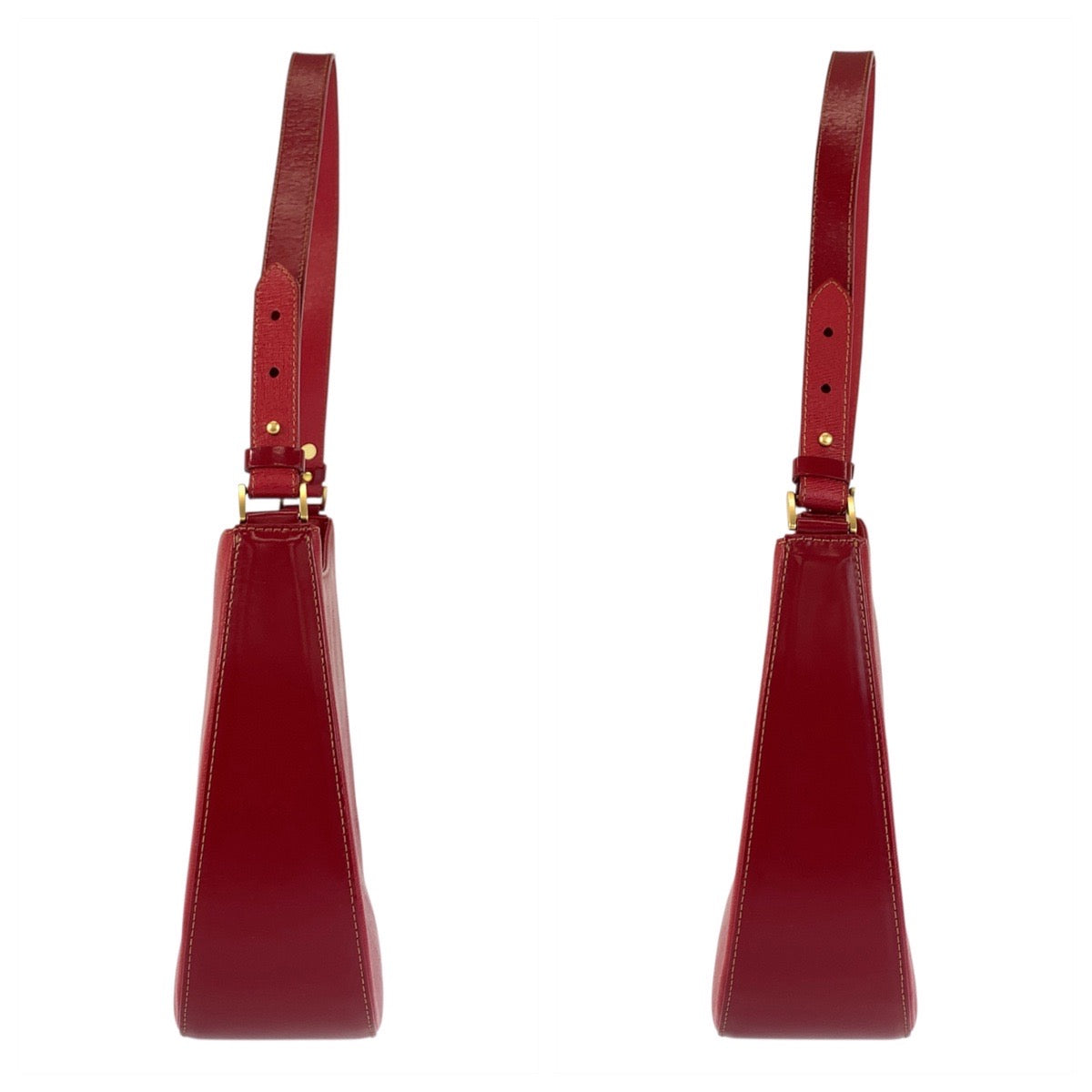 22961
Burberrys バーバリーズ 中チェック柄 レッド ゴールド金具 レザー ショルダーバッグ レディース A35