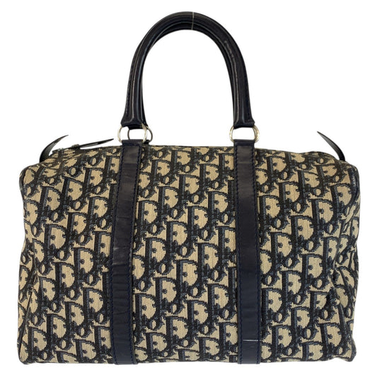 22962
Christian Dior クリスチャンディオール ヴィンテージ トロッター ネイビー シルバー金具 キャンバス / レザー ハンドバッグ ミニボストンバッグ レディース ABP44