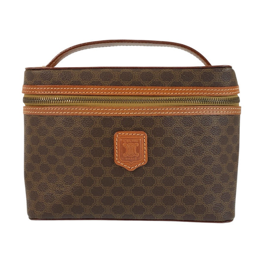 22963
CELINE セリーヌ マカダム ブラウン ゴールド金具 PVC / レザー MC96 ハンドバッグ バニティバッグ レディース ABP21
