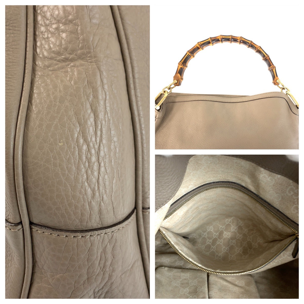 22965
GUCCI グッチ バンブー ダイアナ ベージュ グレージュ ゴールド金具 レザー 282315 ショルダーバッグ 2WAY レディース ABP66