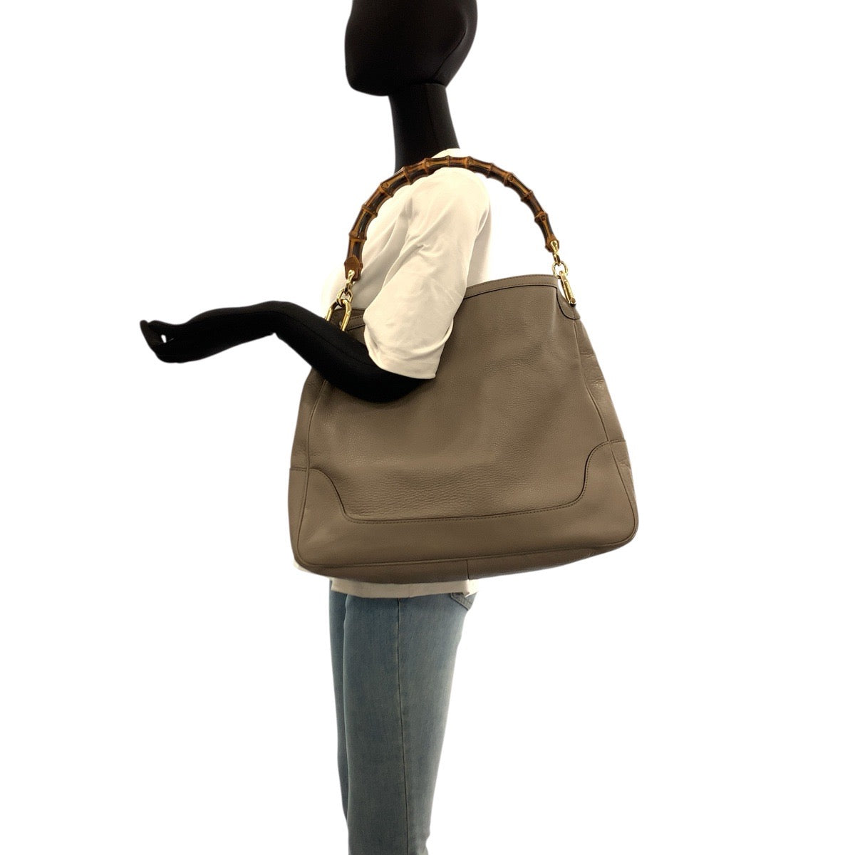 22965
GUCCI グッチ バンブー ダイアナ ベージュ グレージュ ゴールド金具 レザー 282315 ショルダーバッグ 2WAY レディース ABP66