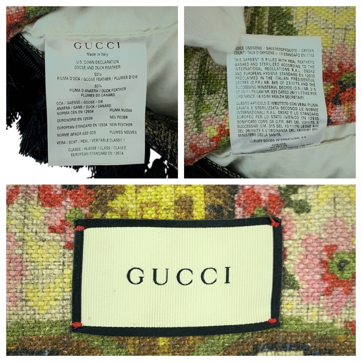 22967
GUCCI グッチ GG ジャカード マルチカラー ファブリック / レーヨン インテリア クッション 男女兼用 レディース A50