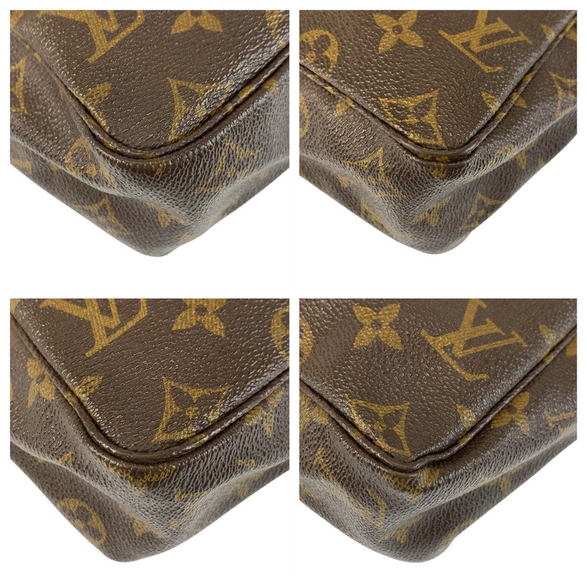 22972
LOUIS VUITTON ルイヴィトン モノグラム トゥルーストワレット28 ブラウン シルバー金具 PVC M47522 ポーチ 化粧ポーチ レディース AB21
