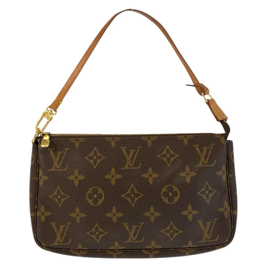 22974
LOUIS VUITTON ルイヴィトン モノグラム ポシェット アクセソワール ブラウン ゴールド金具 PVC / レザー M51980 ハンドバッグ アクセサリーポーチ レディース AB50