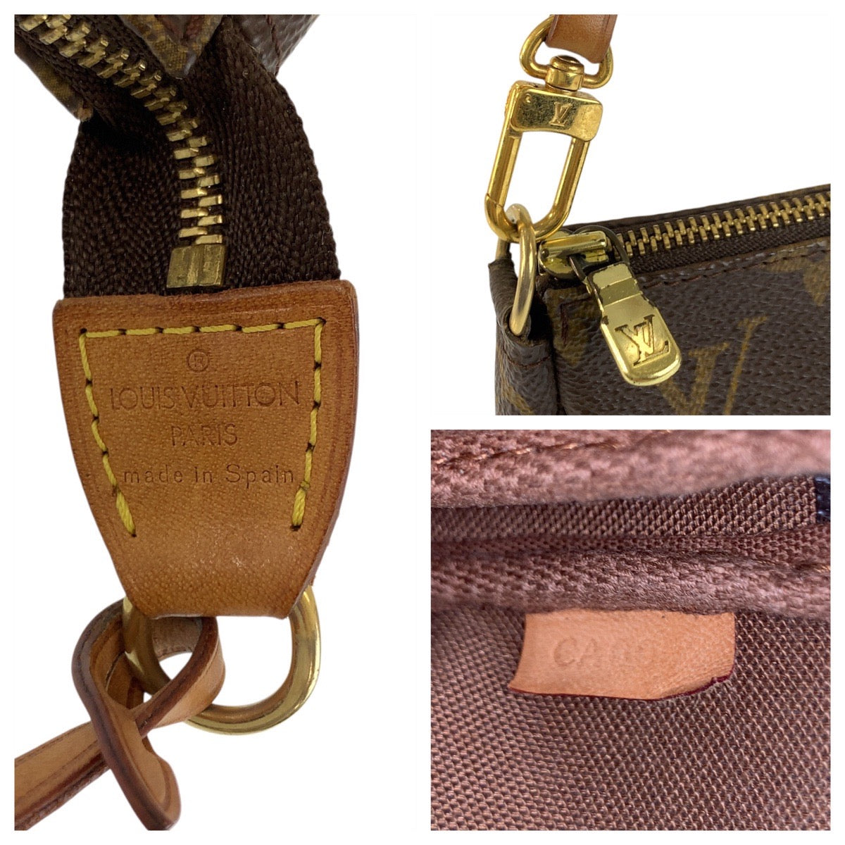 22974
LOUIS VUITTON ルイヴィトン モノグラム ポシェット アクセソワール ブラウン ゴールド金具 PVC / レザー M51980 ハンドバッグ アクセサリーポーチ レディース AB50