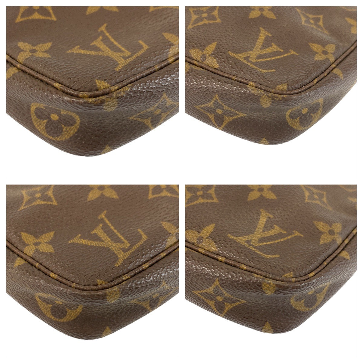 22974
LOUIS VUITTON ルイヴィトン モノグラム ポシェット アクセソワール ブラウン ゴールド金具 PVC / レザー M51980 ハンドバッグ アクセサリーポーチ レディース AB50