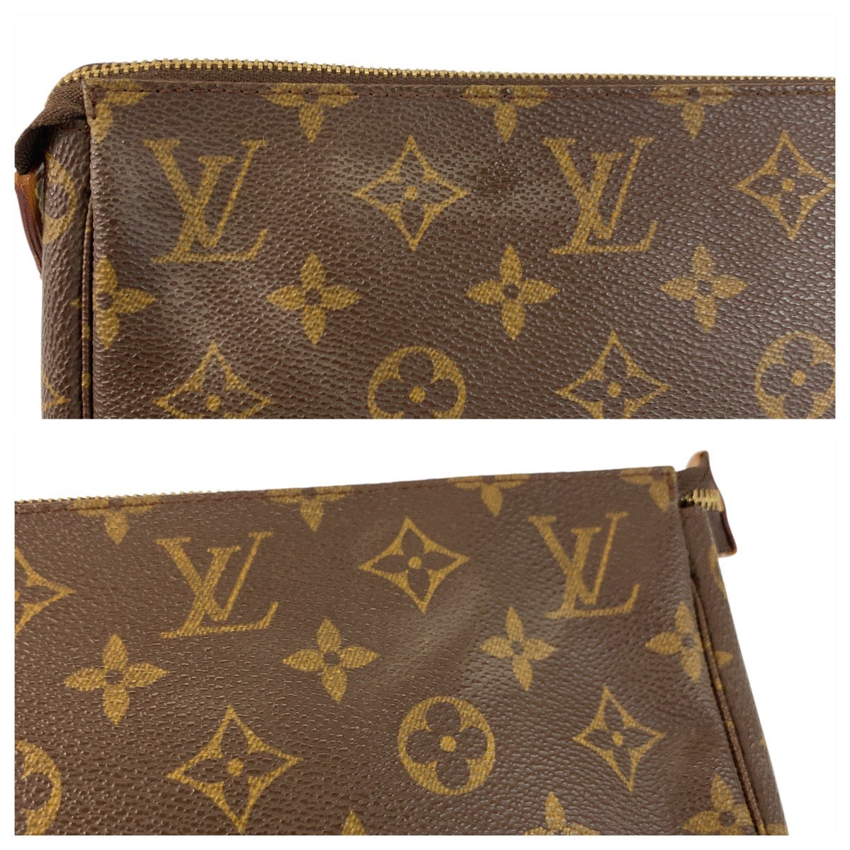 22974
LOUIS VUITTON ルイヴィトン モノグラム ポシェット アクセソワール ブラウン ゴールド金具 PVC / レザー M51980 ハンドバッグ アクセサリーポーチ レディース AB50