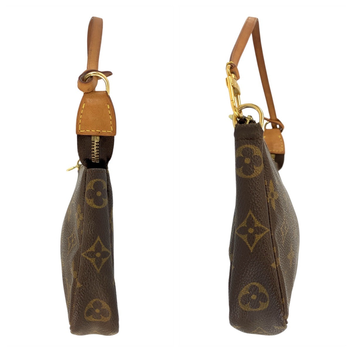 22974
LOUIS VUITTON ルイヴィトン モノグラム ポシェット アクセソワール ブラウン ゴールド金具 PVC / レザー M51980 ハンドバッグ アクセサリーポーチ レディース AB50