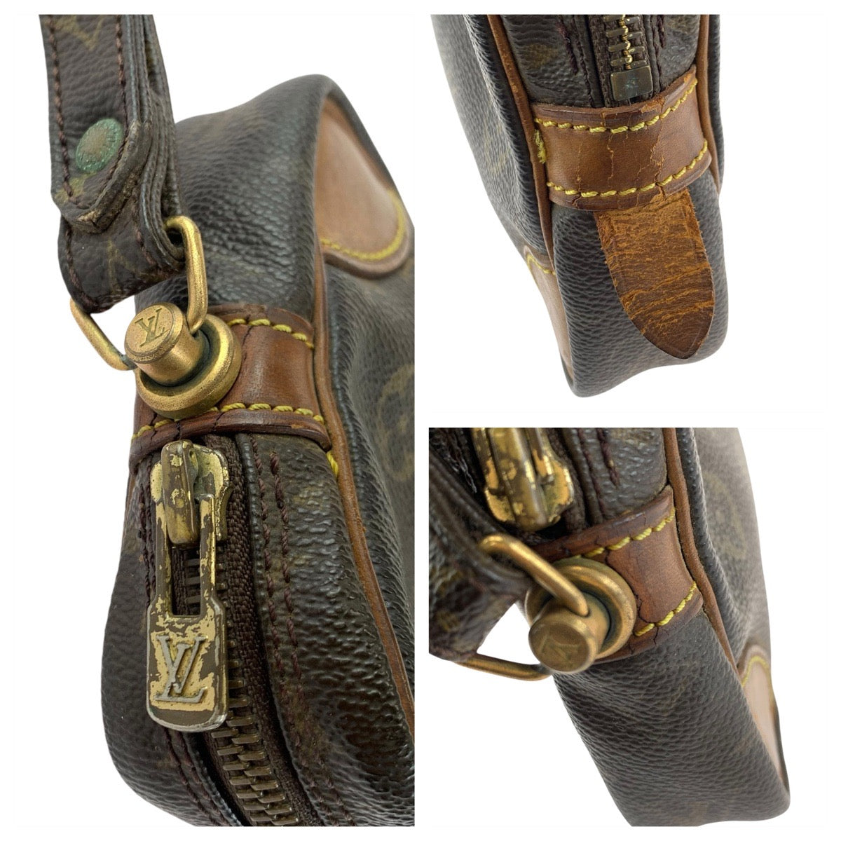 22976
LOUIS VUITTON ルイヴィトン モノグラム マルリードラゴンヌPM ブラウン ゴールド金具 PVC / レザー M51827 クラッチバッグ セカンドバッグ メンズ AB21