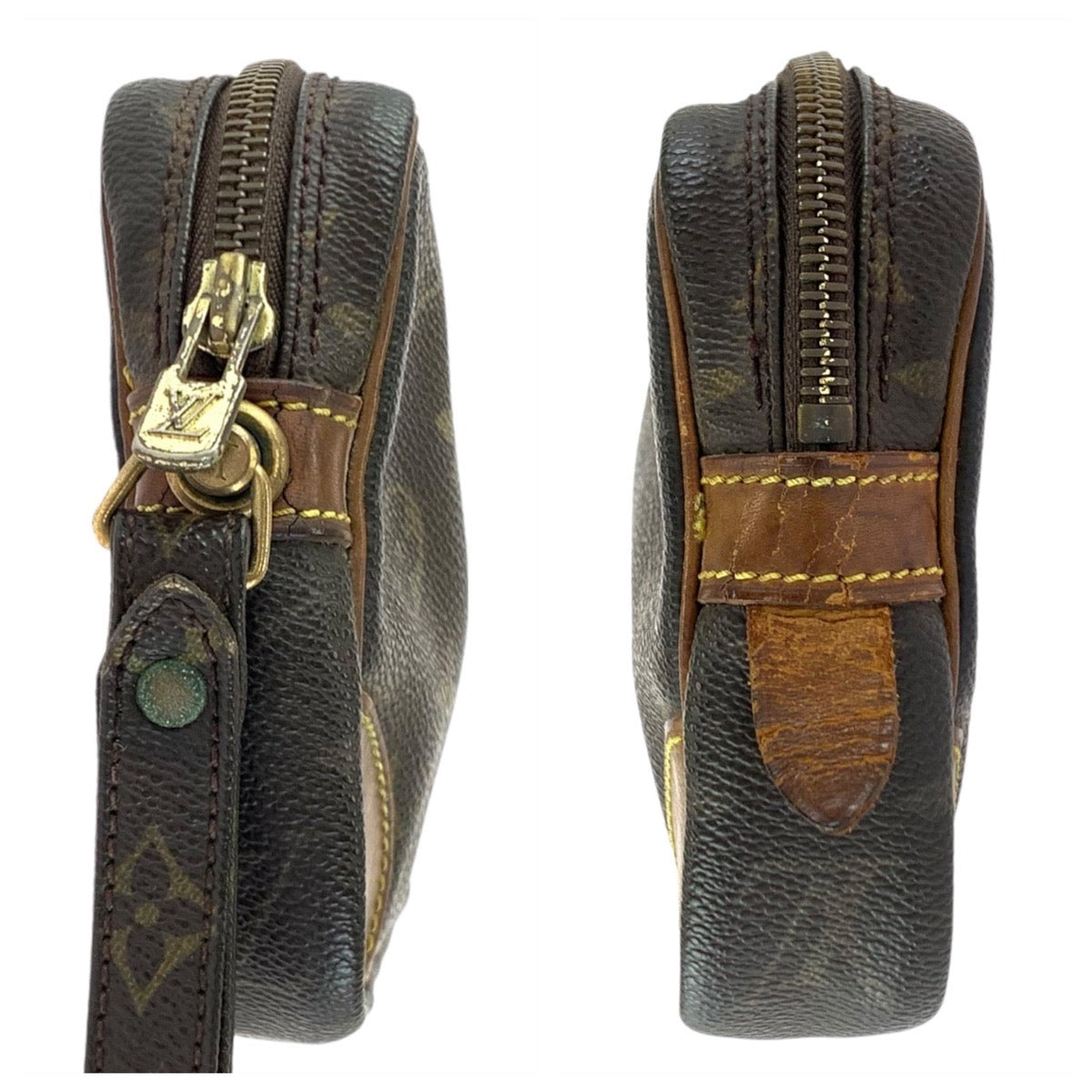 22976
LOUIS VUITTON ルイヴィトン モノグラム マルリードラゴンヌPM ブラウン ゴールド金具 PVC / レザー M51827 クラッチバッグ セカンドバッグ メンズ AB21