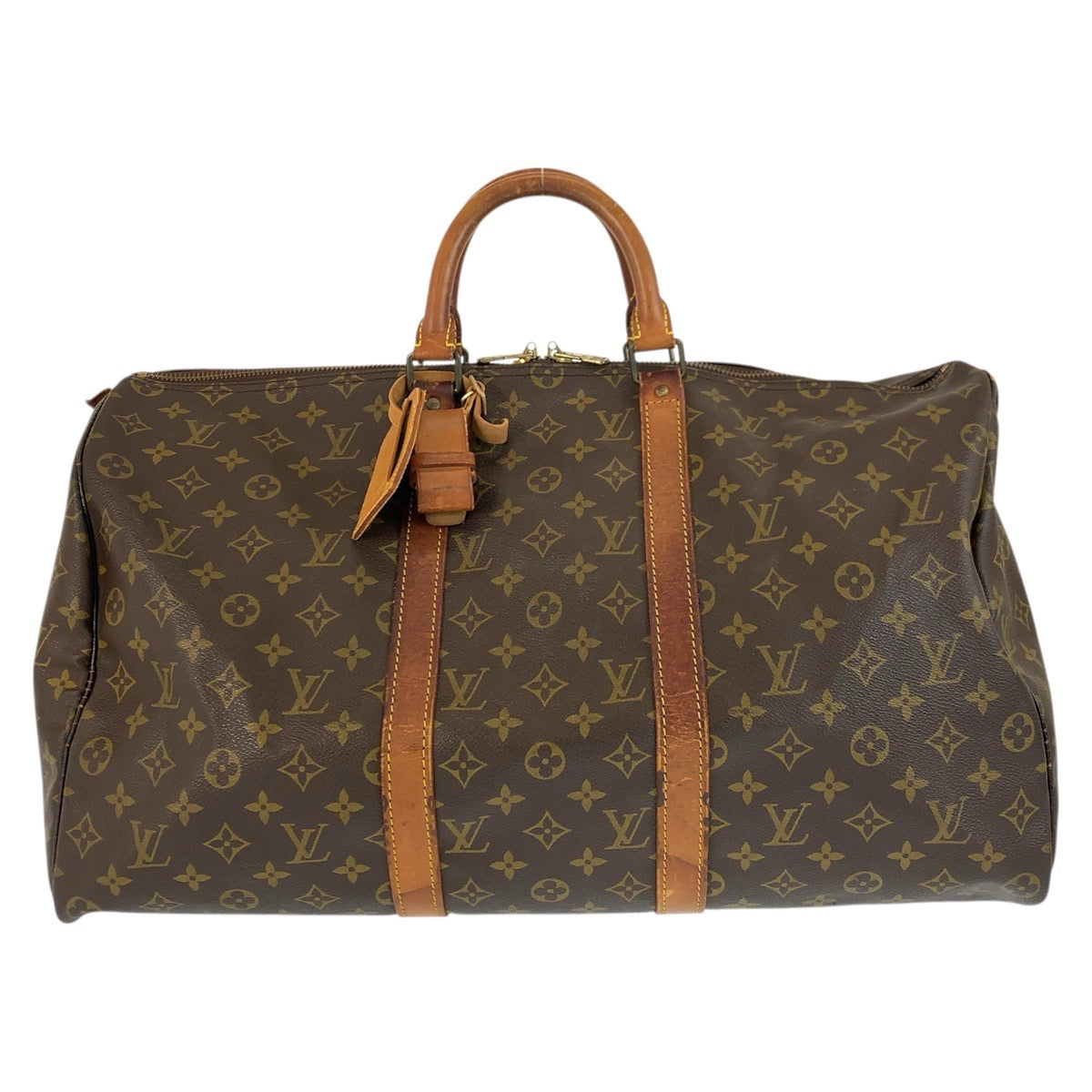 22977
LOUIS VUITTON Monogram Keepall 50 Brown Gold Hardware PVC / Leather M41426 Boston Bag Handbag Ladies B28
