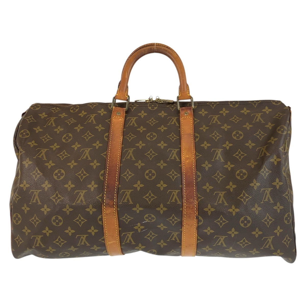 22977
LOUIS VUITTON Monogram Keepall 50 Brown Gold Hardware PVC / Leather M41426 Boston Bag Handbag Ladies B28