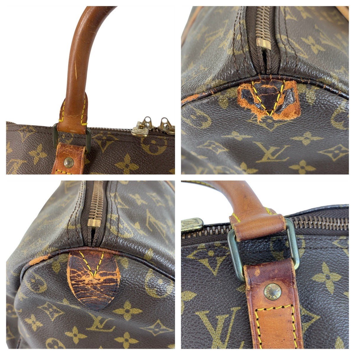 22977
LOUIS VUITTON Monogram Keepall 50 Brown Gold Hardware PVC / Leather M41426 Boston Bag Handbag Ladies B28