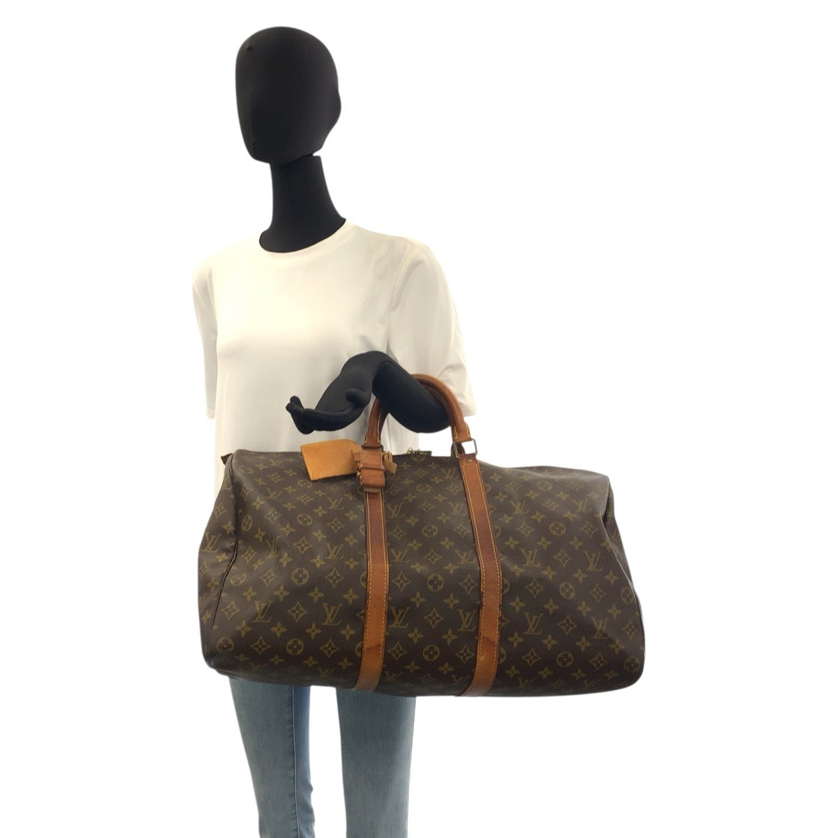 22977
LOUIS VUITTON Monogram Keepall 50 Brown Gold Hardware PVC / Leather M41426 Boston Bag Handbag Ladies B28