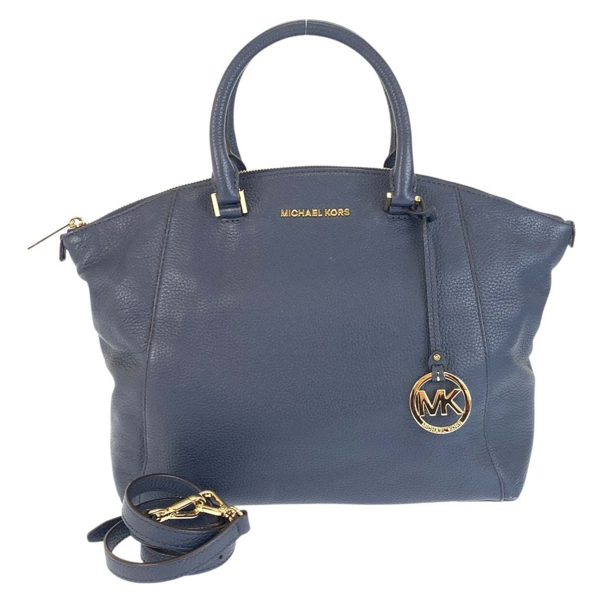 22978
Michael Kors 2-way Navy Gold Hardware Leather Shoulder Bag Tote Bag Ladies ABP7