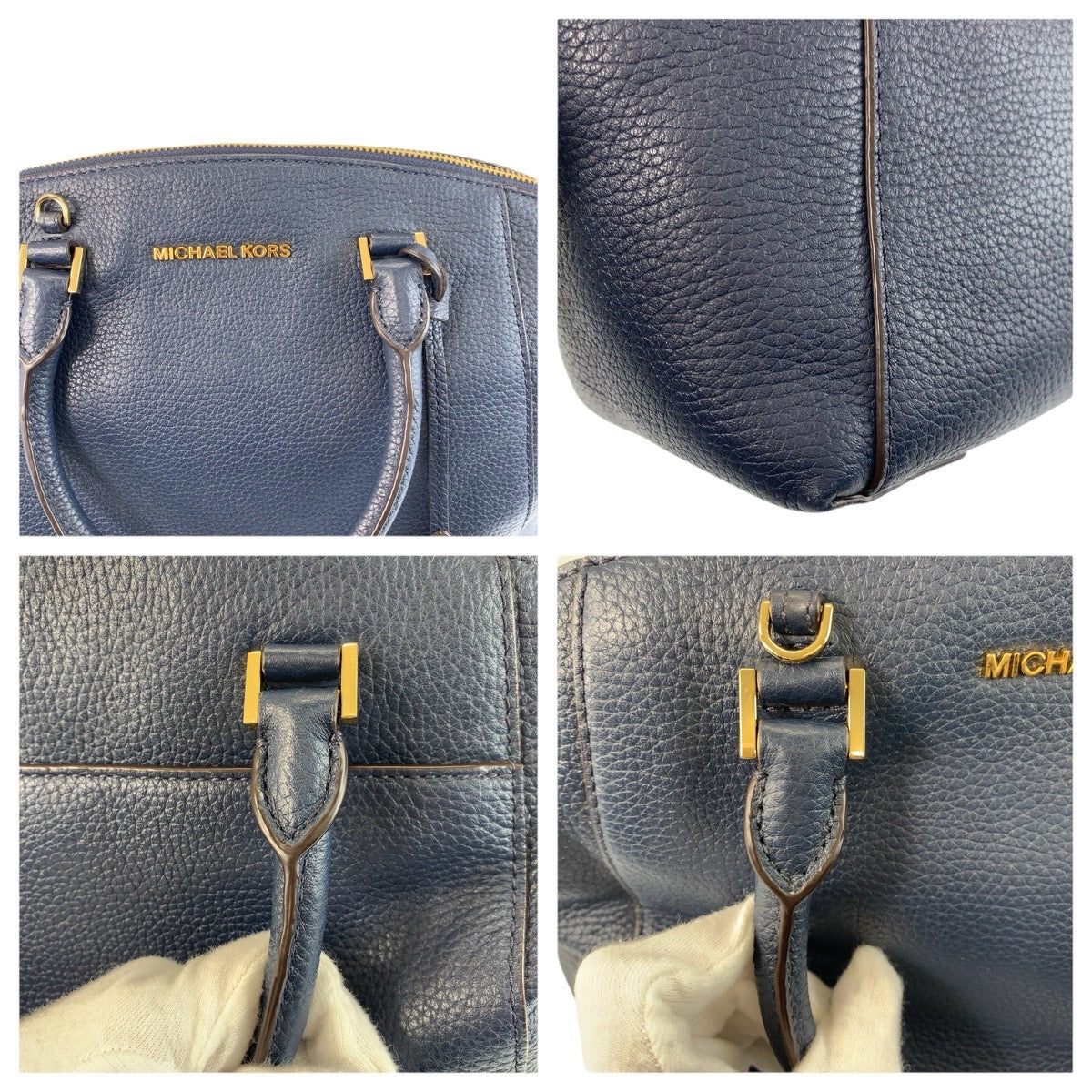 22978
Michael Kors 2-way Navy Gold Hardware Leather Shoulder Bag Tote Bag Ladies ABP7