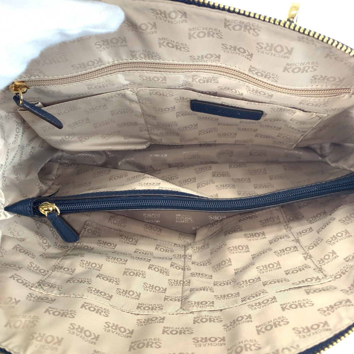 22978
Michael Kors 2-way Navy Gold Hardware Leather Shoulder Bag Tote Bag Ladies ABP7