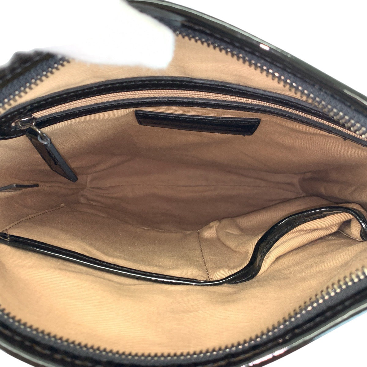 22981
BURBERRY バーバリー チェック柄 ベージュ ブラック ガンメタ金具 PVC / パテントレザー ショルダーバッグ メッセンジャーバッグ レディース AB21