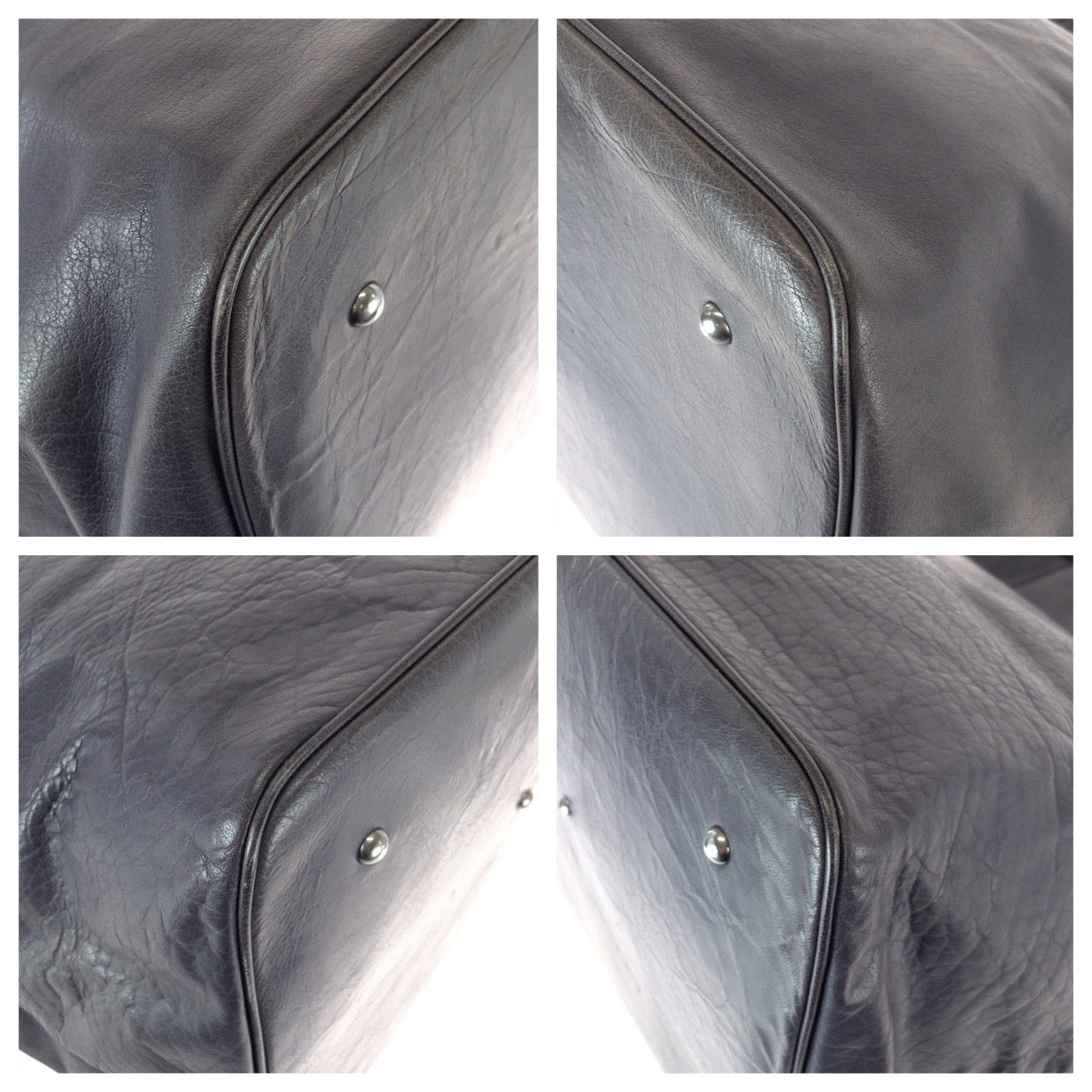 22985
JIL SANDER ジルサンダー ネイビー シルバー金具 レザー トートバッグ ハンドバッグ 男女兼用 メンズ ABP42