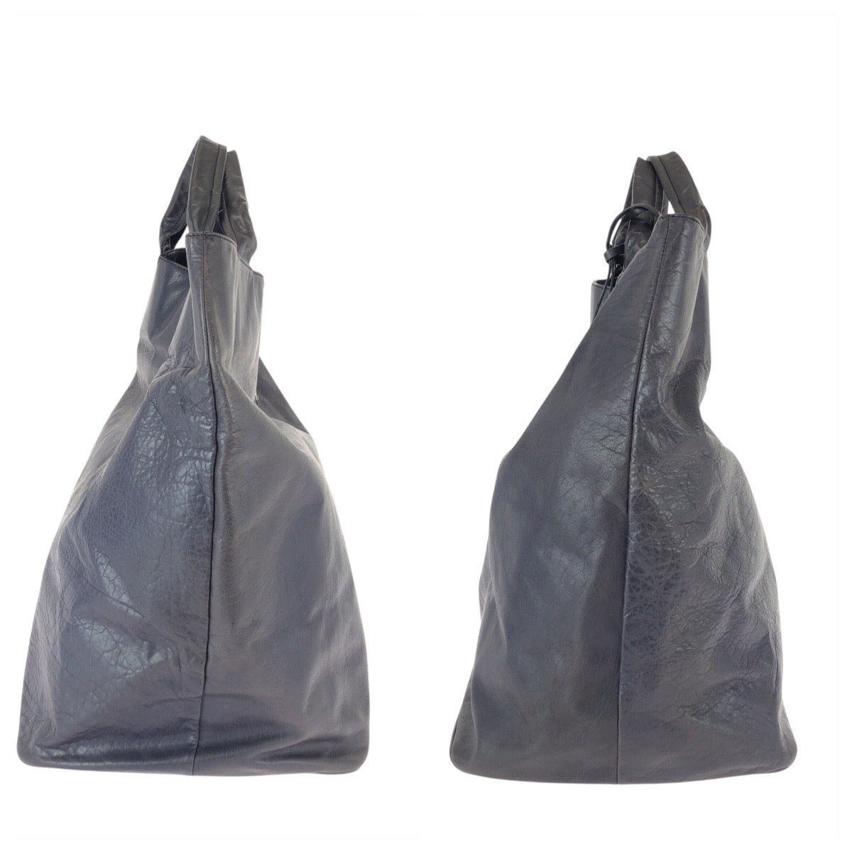 22985
JIL SANDER ジルサンダー ネイビー シルバー金具 レザー トートバッグ ハンドバッグ 男女兼用 メンズ ABP42