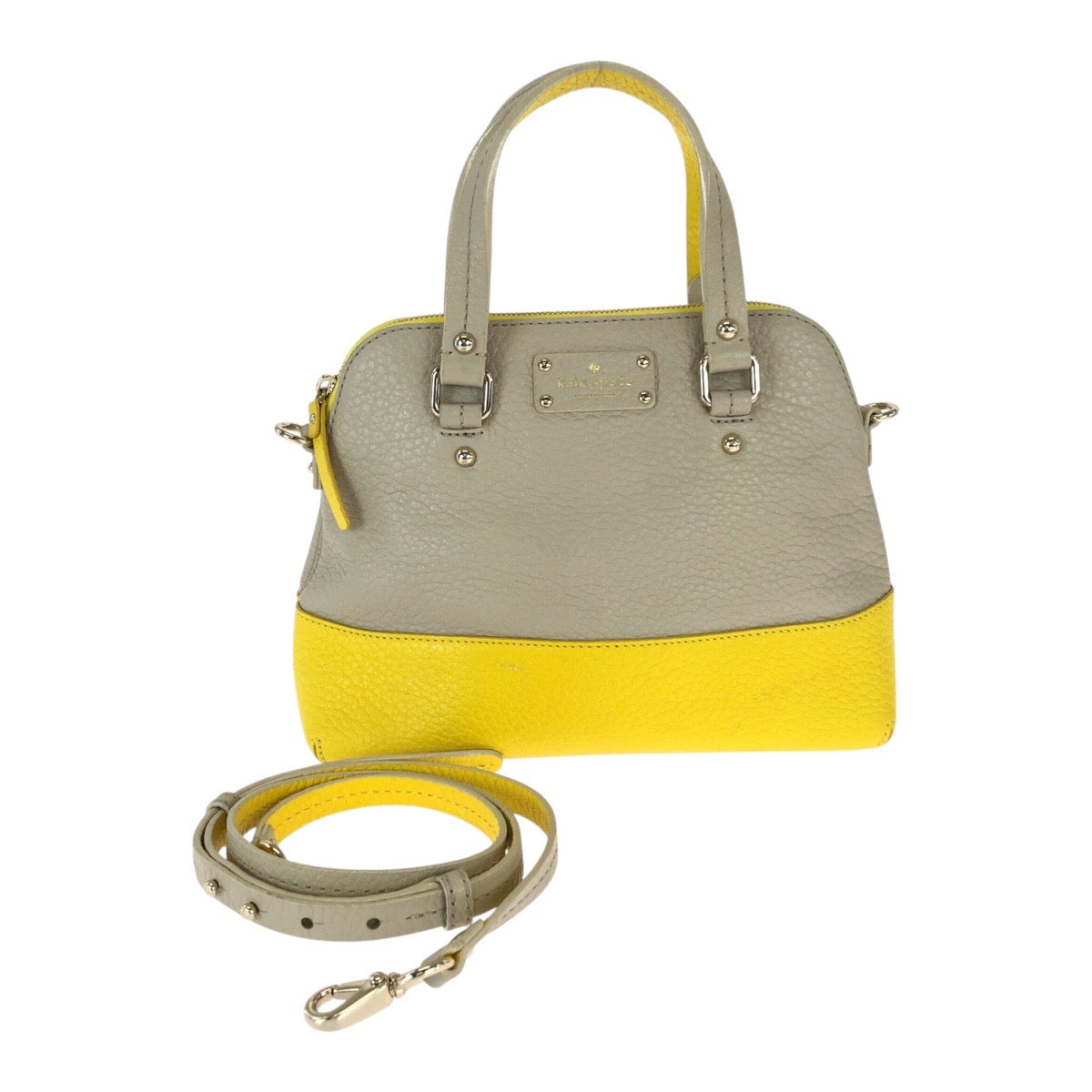 22989
Kate Spade ケイトスペード イエロー ベージュ レザー ハンドバッグ ショルダーバッグ 2way レディース AB8