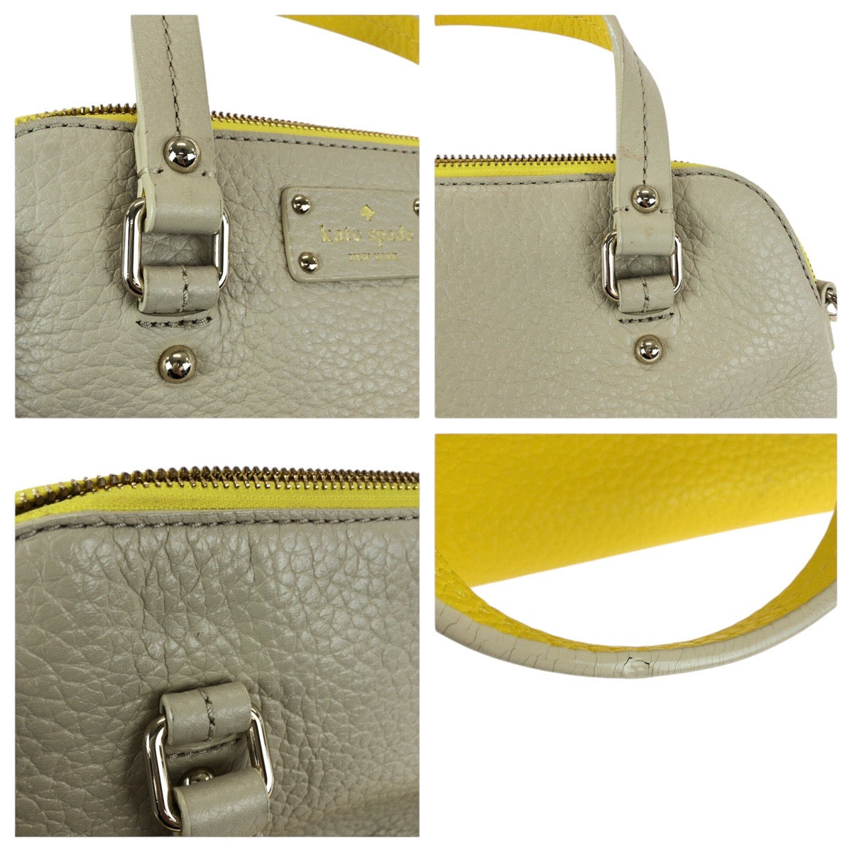 22989
Kate Spade ケイトスペード イエロー ベージュ レザー ハンドバッグ ショルダーバッグ 2way レディース AB8