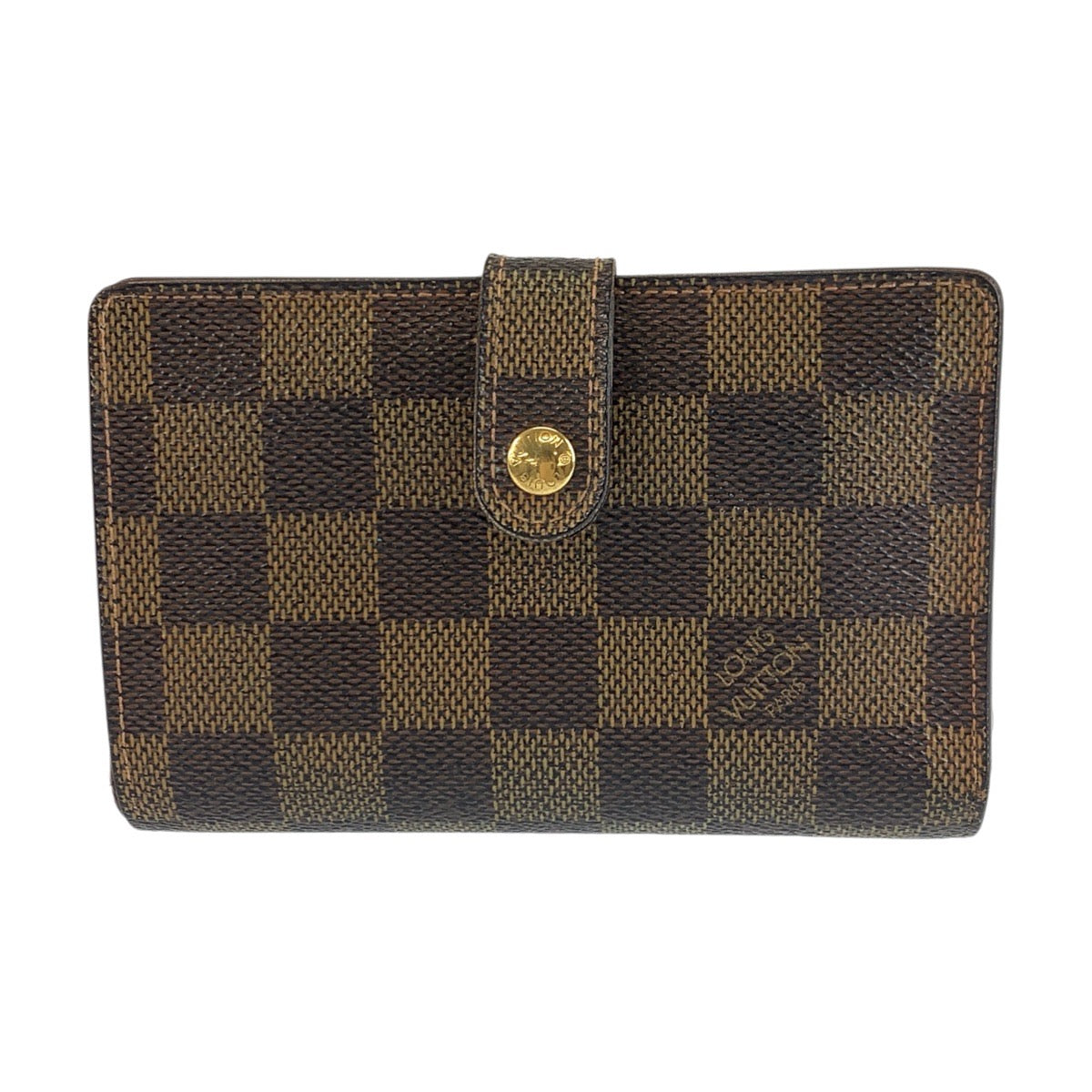22995
LOUIS VUITTON ルイヴィトン ダミエ ポルトモネ ヴィエノワ ブラウン ゴールド金具 PVC N61664 折財布 コンパクトウォレット レディース AB10