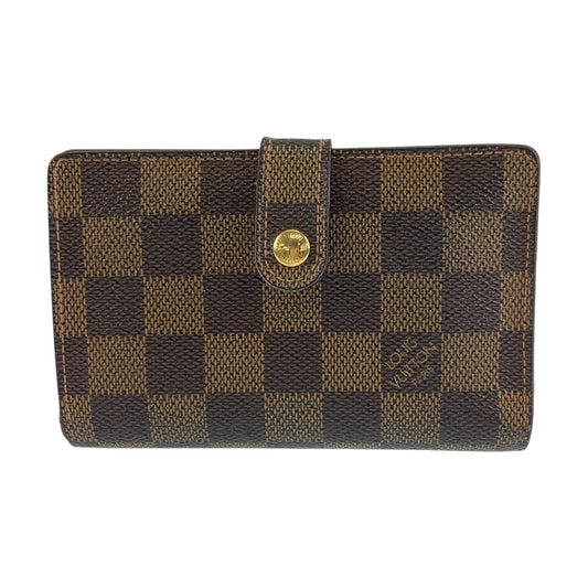 22995
LOUIS VUITTON ルイヴィトン ダミエ ポルトモネ ヴィエノワ ブラウン ゴールド金具 PVC N61664 折財布 コンパクトウォレット レディース AB10