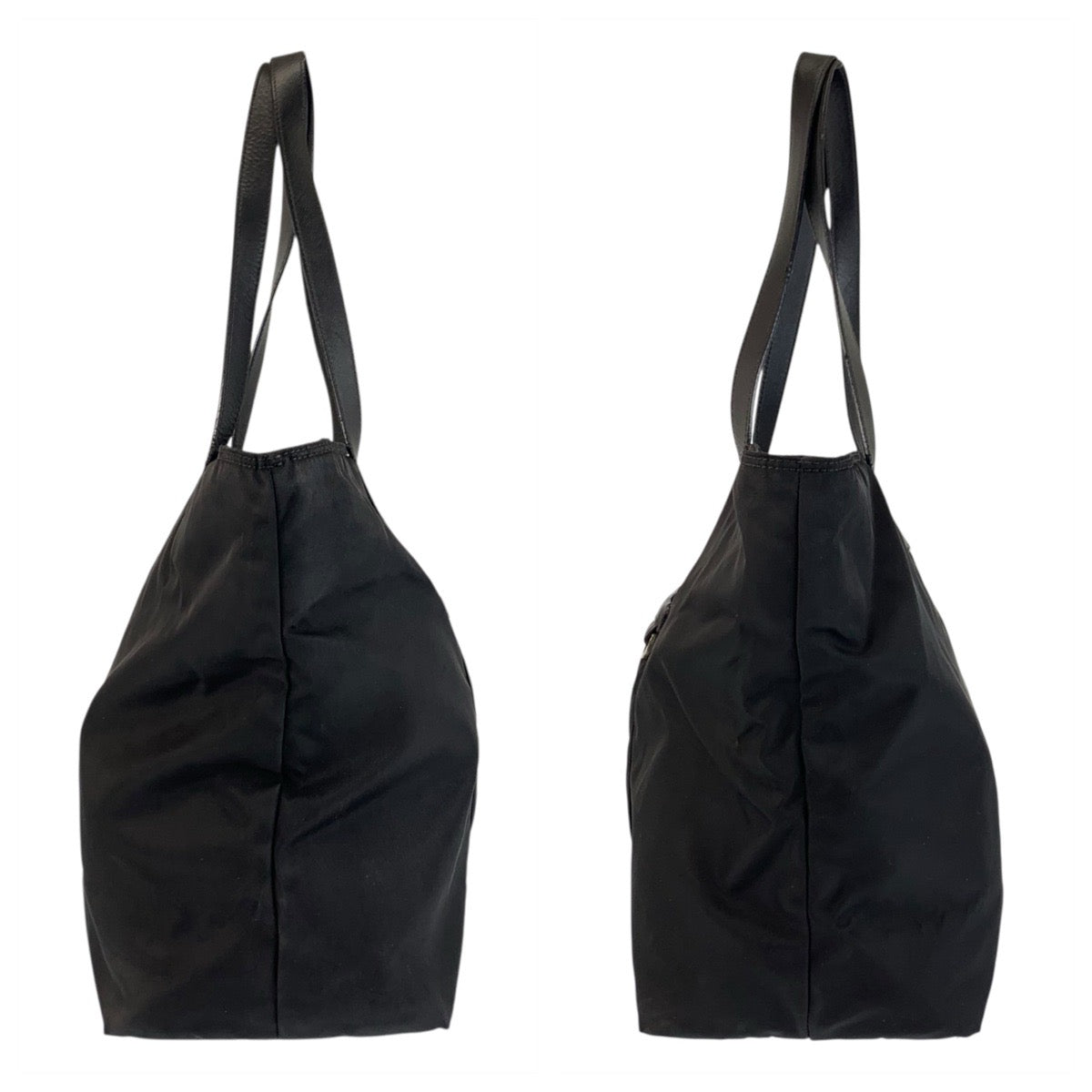 23001
PRADA プラダ テスート 三角ロゴプレート ブラック 黒 シルバー金具 ナイロン / レザー トートバッグ ショルダーバッグ レディース ABP35
