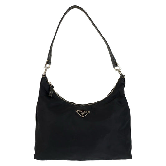 23002
PRADA プラダ テスート 三角ロゴプレート ブラック 黒 シルバー金具 ナイロン ショルダーバッグ レディース AB35