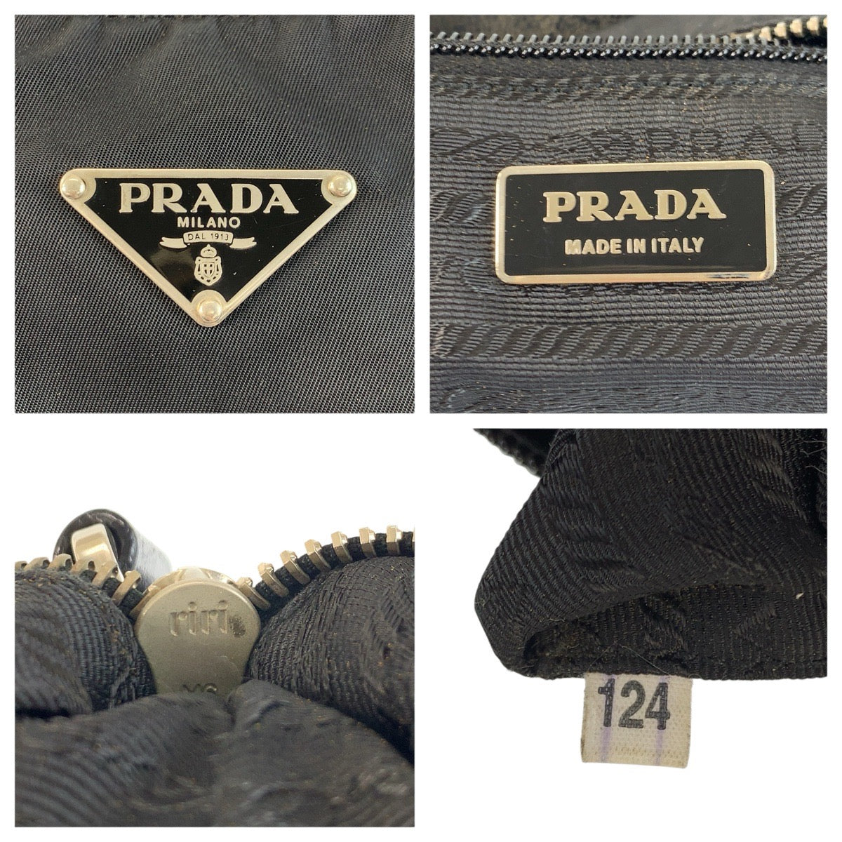 23002
PRADA プラダ テスート 三角ロゴプレート ブラック 黒 シルバー金具 ナイロン ショルダーバッグ レディース AB35