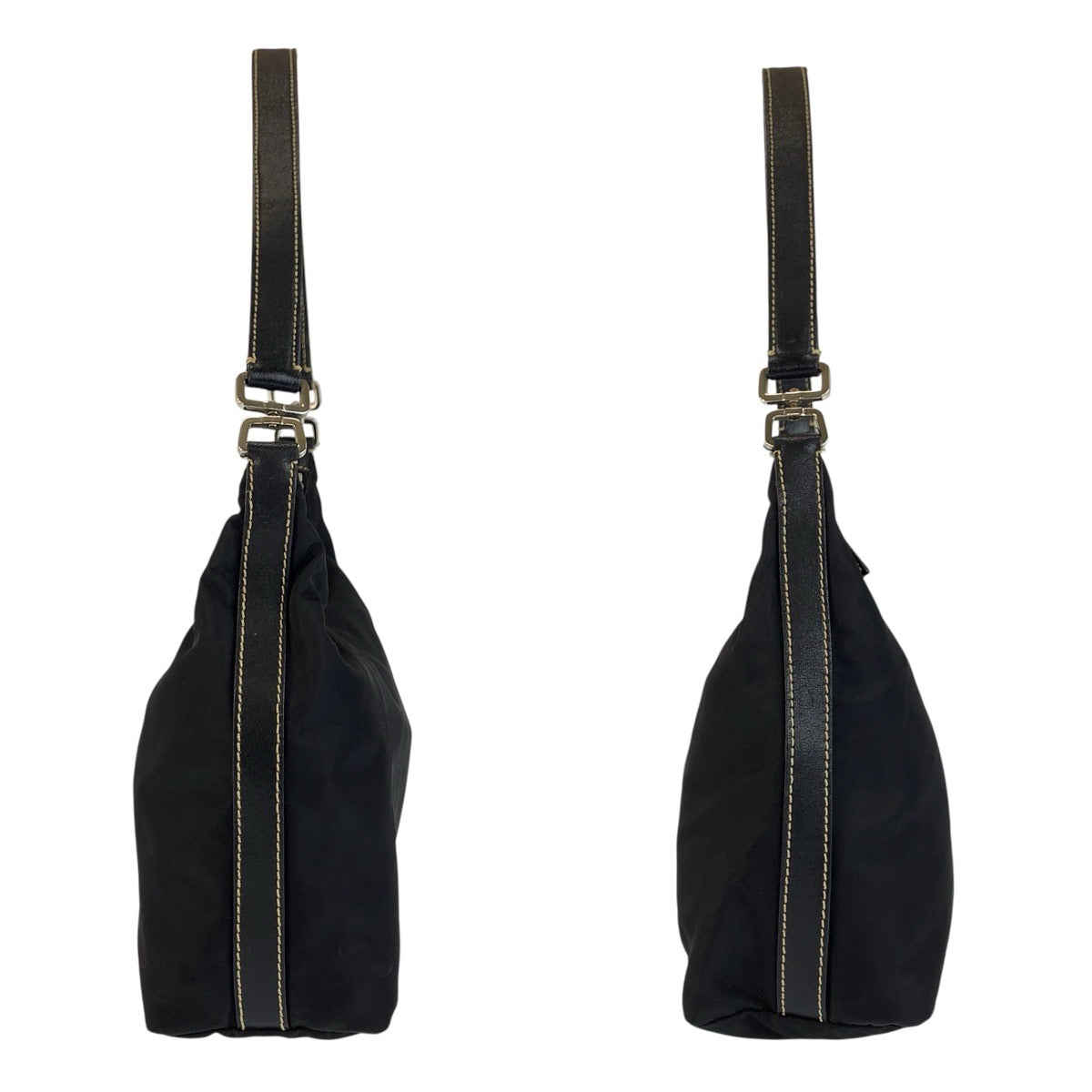 23002
PRADA プラダ テスート 三角ロゴプレート ブラック 黒 シルバー金具 ナイロン ショルダーバッグ レディース AB35
