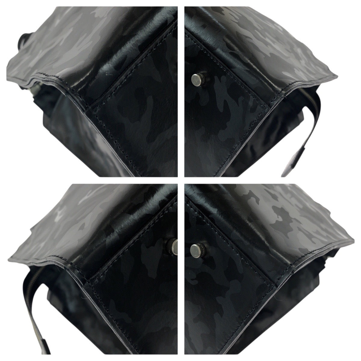 23004
aniary アニアリ カモフラ 迷彩 ブラック 黒 ゴールド金具 シルバー金具 レザー ミニトートバッグ ハンドバッグ レディース ABP10