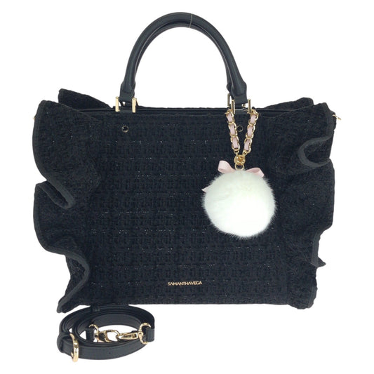 23006
Samantha Vega サマンサベガ ツイードフリル 2way ブラック 黒 ゴールド金具 ポリエステル 2420175213 ショルダーバッグ トートバッグ レディース SA8