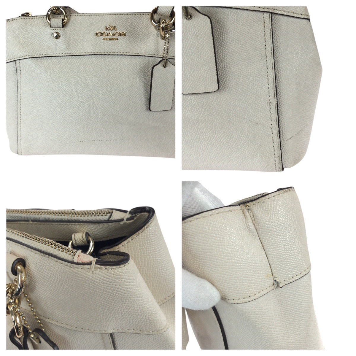 23008
COACH コーチ 2way オフホワイト ゴールド金具 レザー F25395 ショルダーバッグ ハンドバッグ レディース AB5