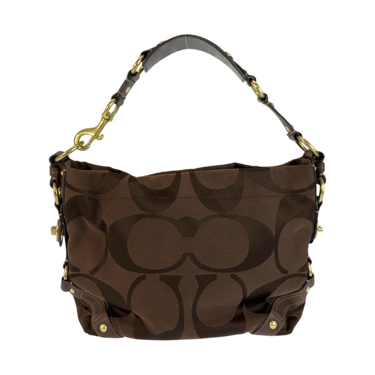 23009
COACH コーチ シグネチャー ブラウン ゴールド金具 キャンバス / レザー 10619 ショルダーバッグ レディース A10