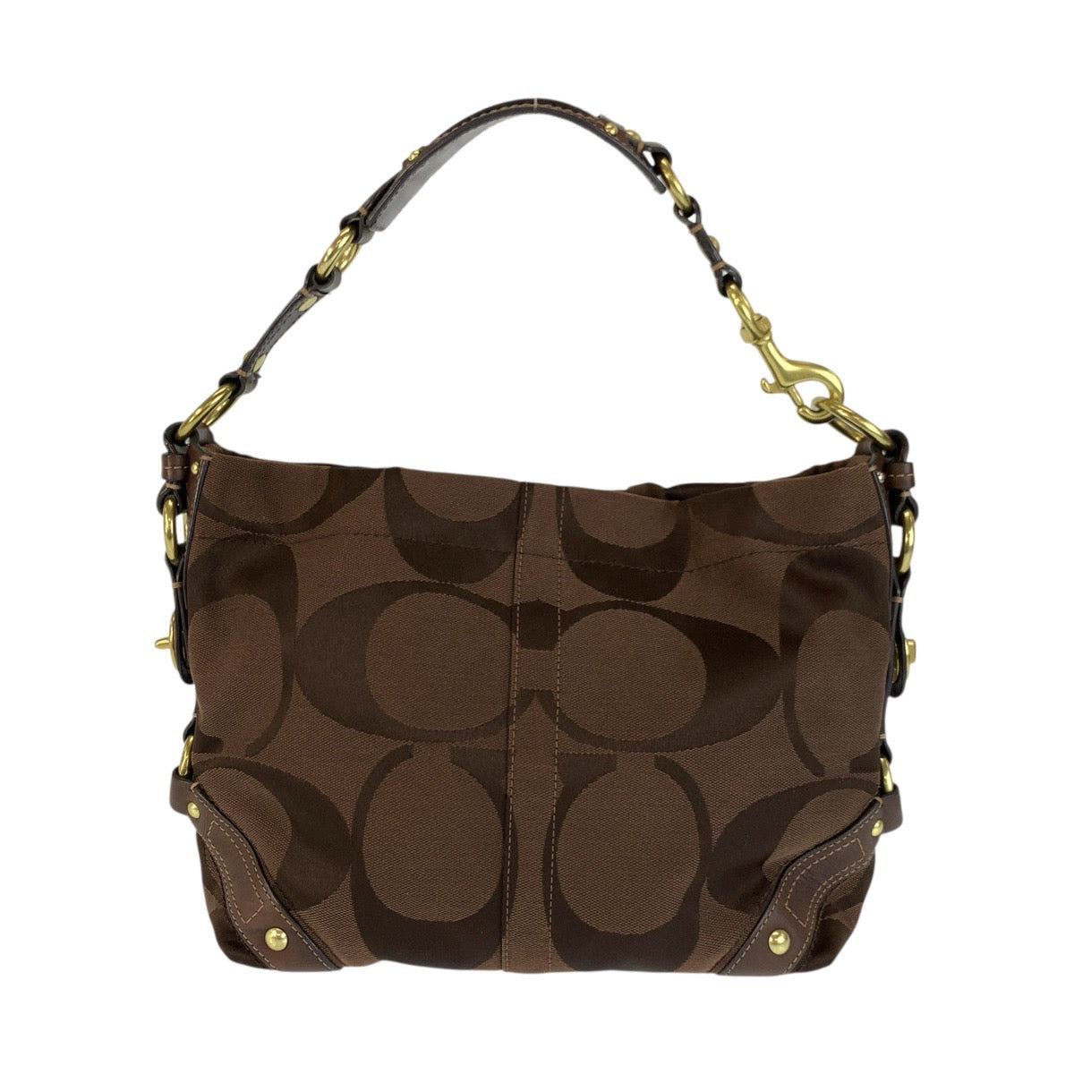 23009
COACH コーチ シグネチャー ブラウン ゴールド金具 キャンバス / レザー 10619 ショルダーバッグ レディース A10