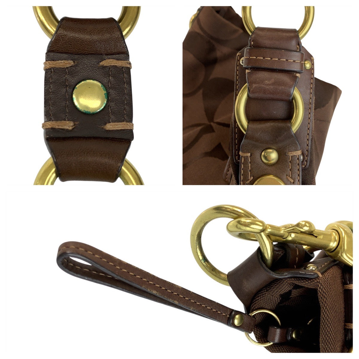 23009
COACH コーチ シグネチャー ブラウン ゴールド金具 キャンバス / レザー 10619 ショルダーバッグ レディース A10