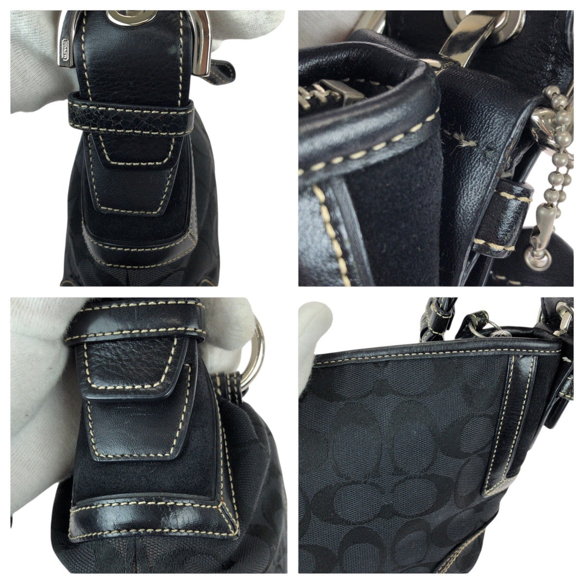 23010
COACH Signature Black Canvas / Leather 6267 Shoulder Bag Handbag Ladies ABP8