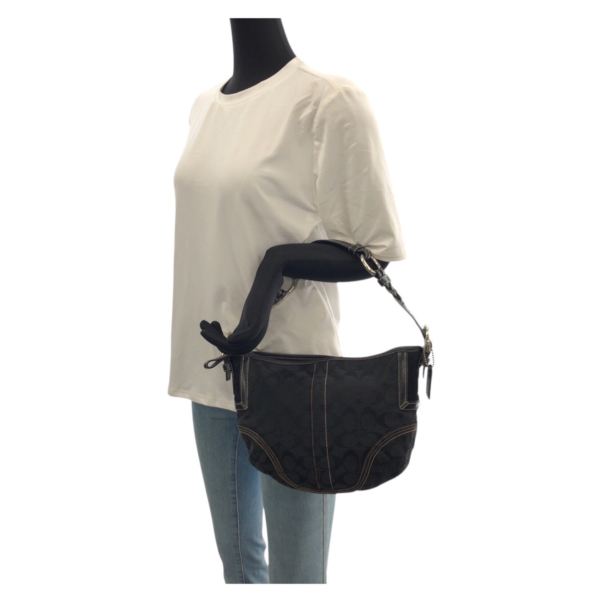 23010
COACH Signature Black Canvas / Leather 6267 Shoulder Bag Handbag Ladies ABP8