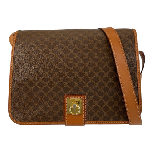 23013
CELINE セリーヌ マカダム ブラウン ゴールド金具 PVC / レザー JMB12 ショルダーバッグ ポシェット レディース ABP28