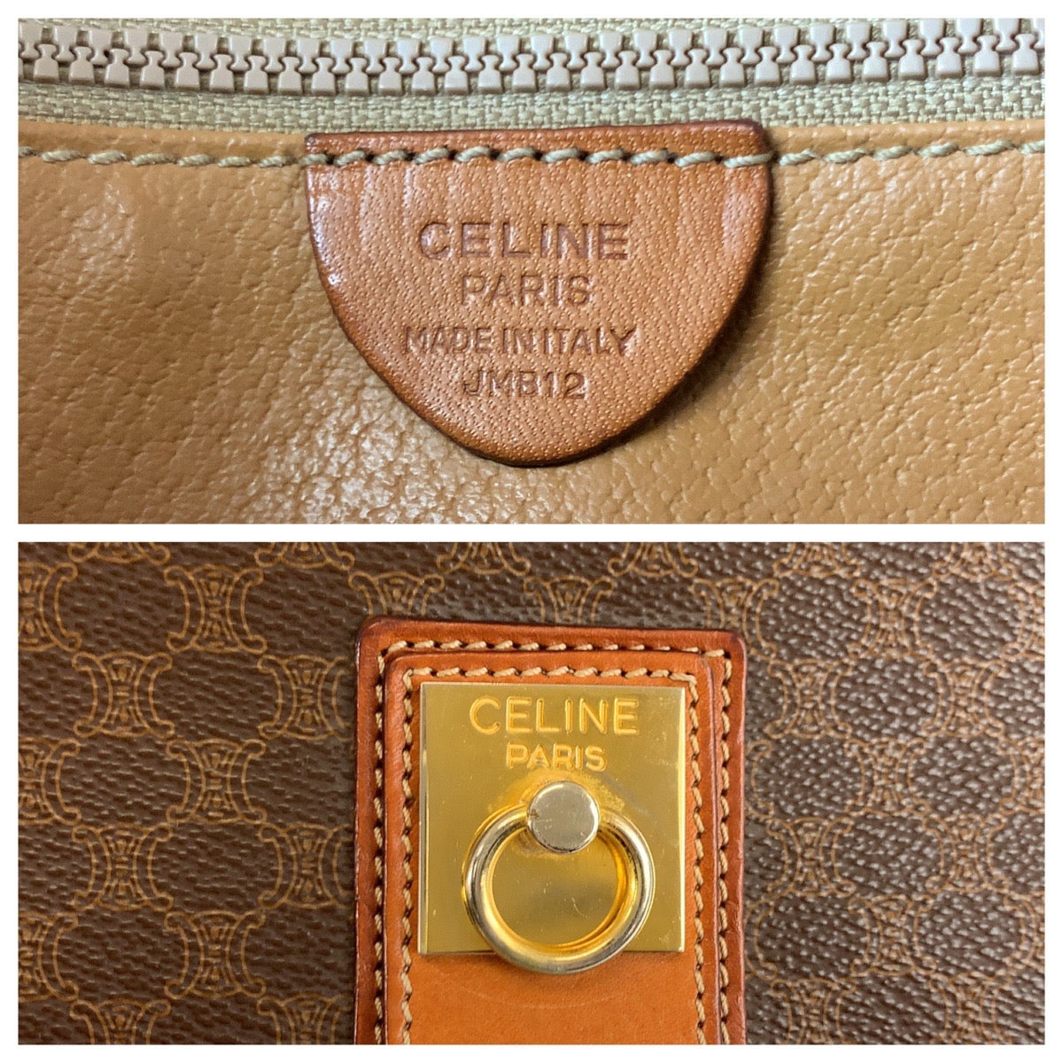 23013
CELINE Macadam Brown Gold Hardware PVC / Leather JMB12 Shoulder Bag Pouch Women's ABP28